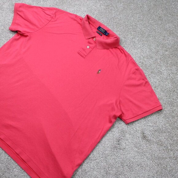 Polo Ralph Lauren Shirt Mens 2XL XXL Pink Pim Soft Touch Flesh Pony Cotton S/S - Picture 3 of 13
